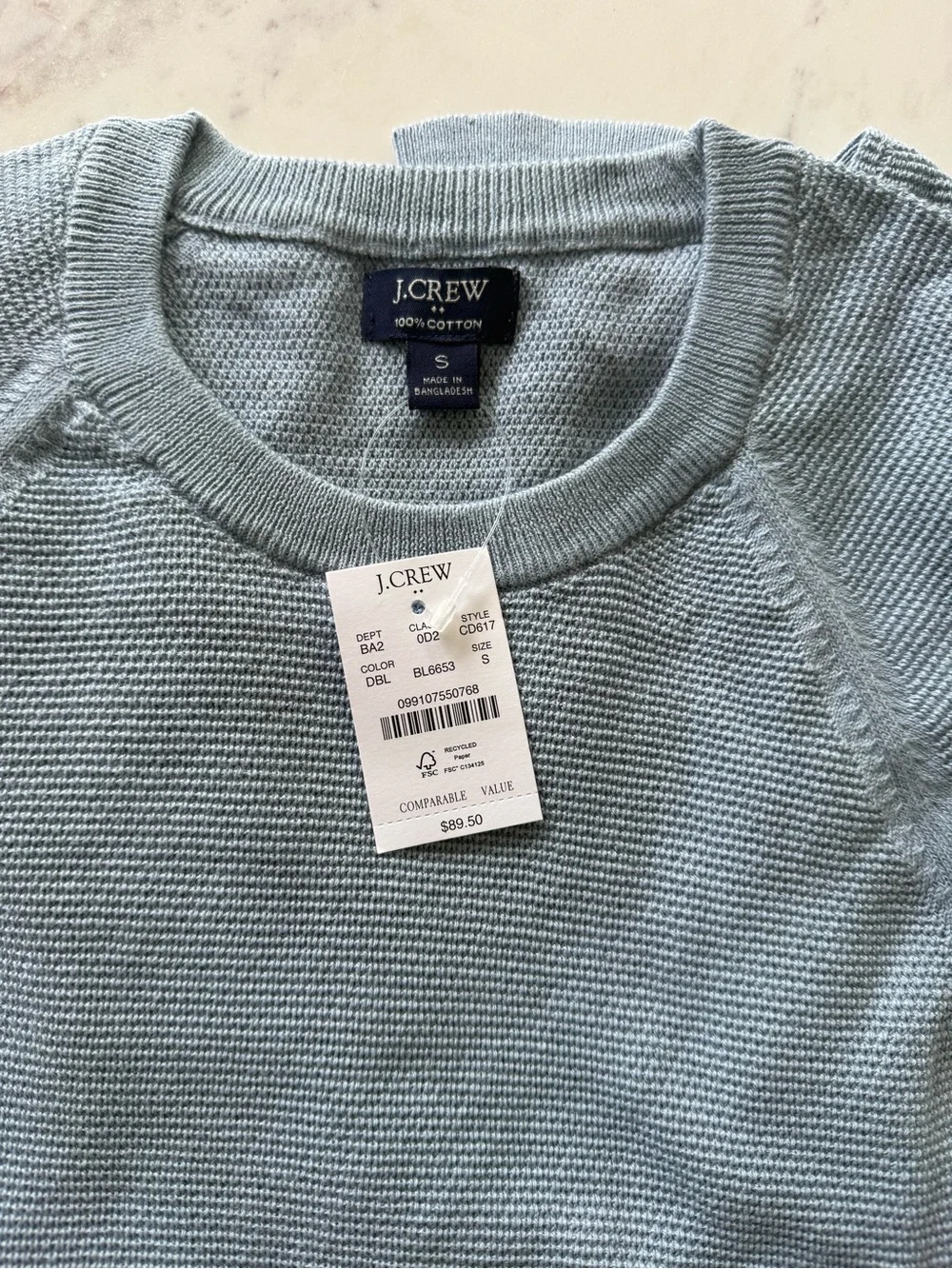 J. Crew Men's Crewneck lightweight Sweaters - Light Blue & Seafoam NWT